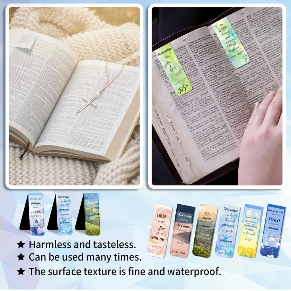 Lot of 3, Magnetic Bookmark Christian Scripture Inspirational Motivational